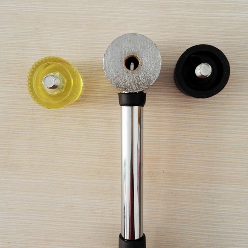 Hardware decoration tools for laying tiles on doors and windows, leather hammer, black glue handle, steel handle, replaceable double-headed rubber installation hammer