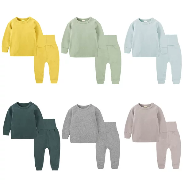 Amazon Men's and Women's Large Children's Autumn Clothes Autumn Trousers Boys Cotton Underwear Set Big Children's Autumn and Winter Pajamas Two-piece Set