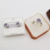 Zirconium, earrings, silver needle, four-leaf clover, simple and elegant design, silver 925 sample