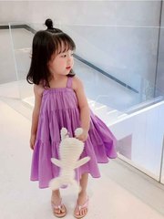 Children's spaghetti strap summer dress for girls, large skirt dress, beach dress, kids' dress for 3-8 years old, drop shipping one piece
