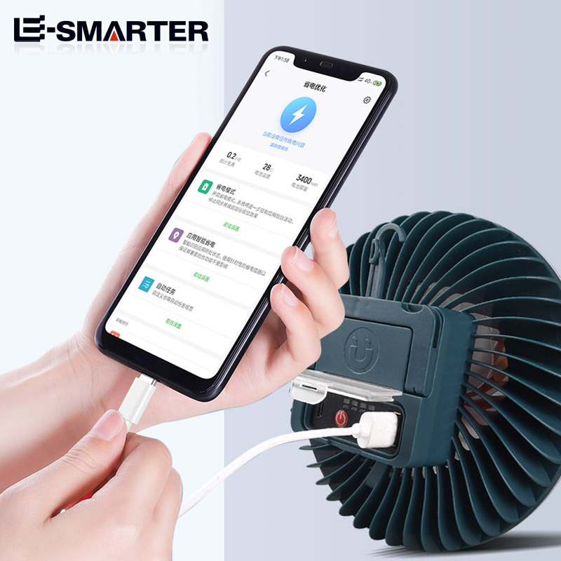 Salida de carga USB mini ventilador eléctrico mudo dibujos animados iluminación LED portátil estudiante puesto Oficina artefacto