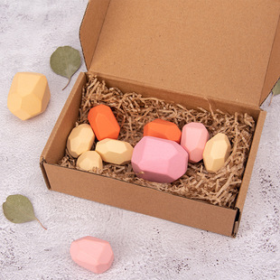 Stall supply children's toys simulation color stone stacked high wooden craft ornaments baby stacked music building blocks