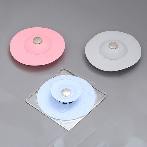 Flying saucer floor drain, bathroom bounce anti-clogging plastic sink filter, kitchen push-type anti-odor closed silicone