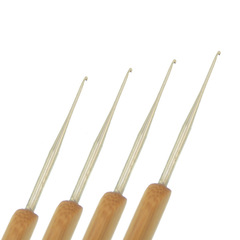 Factory wholesale bamboo handle single and double three hook dreadlock hook needle dreadlock weaving tool weaving tool hair extension bamboo hook needle