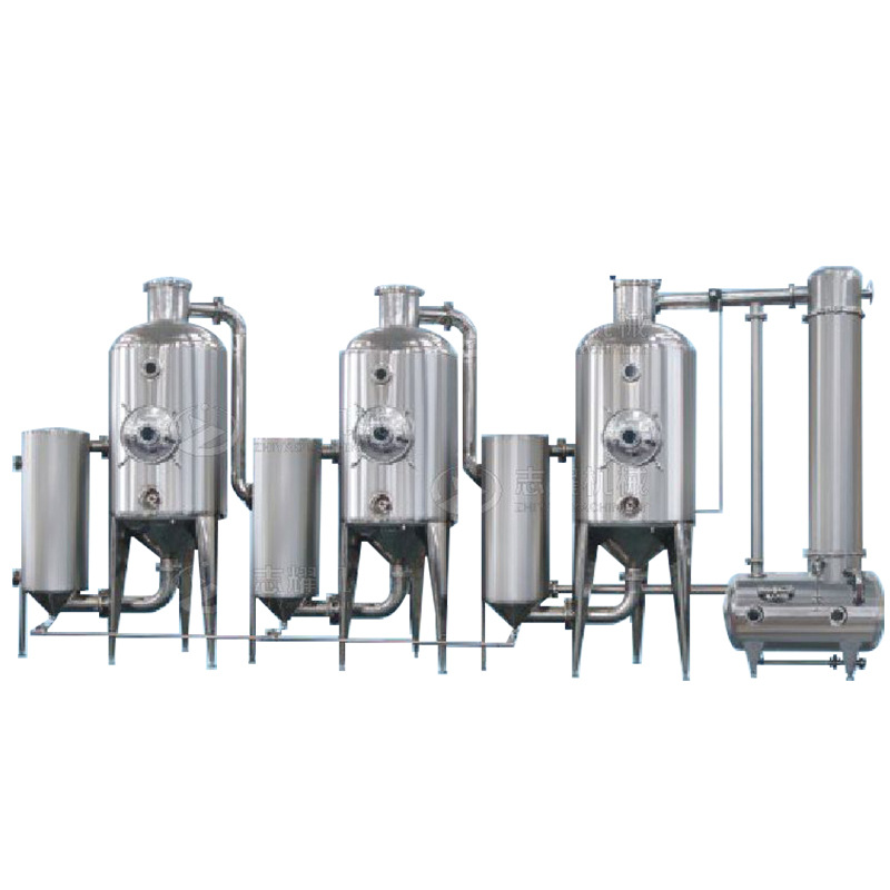 中药液不锈钢外循环三效蒸发器牛骨汤强制三效浓缩器减压蒸发
