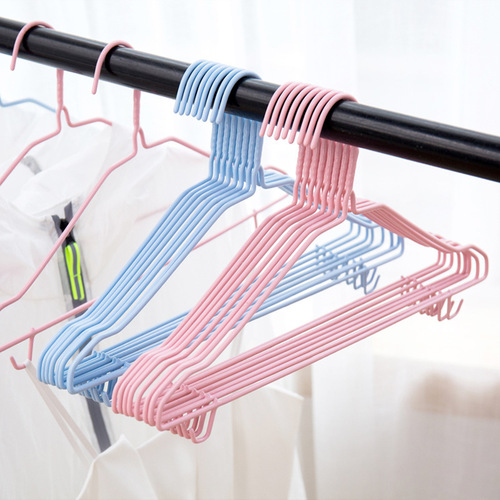 [Anti-slip thickened plastic-impregnated clothes hanger] Household children's adult clothes drying rack clothes support dormitory seamless clothes hanging clothes rack