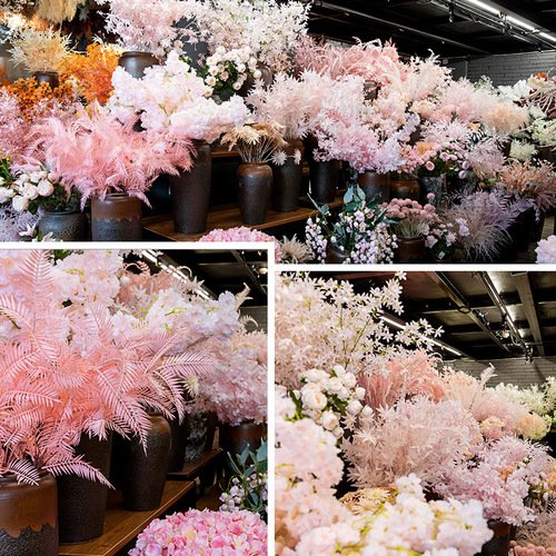 Wedding pink artificial flowers wedding decoration artificial flower flower arrangement wedding ceiling silk flower road guide artificial flowers artificial flowers