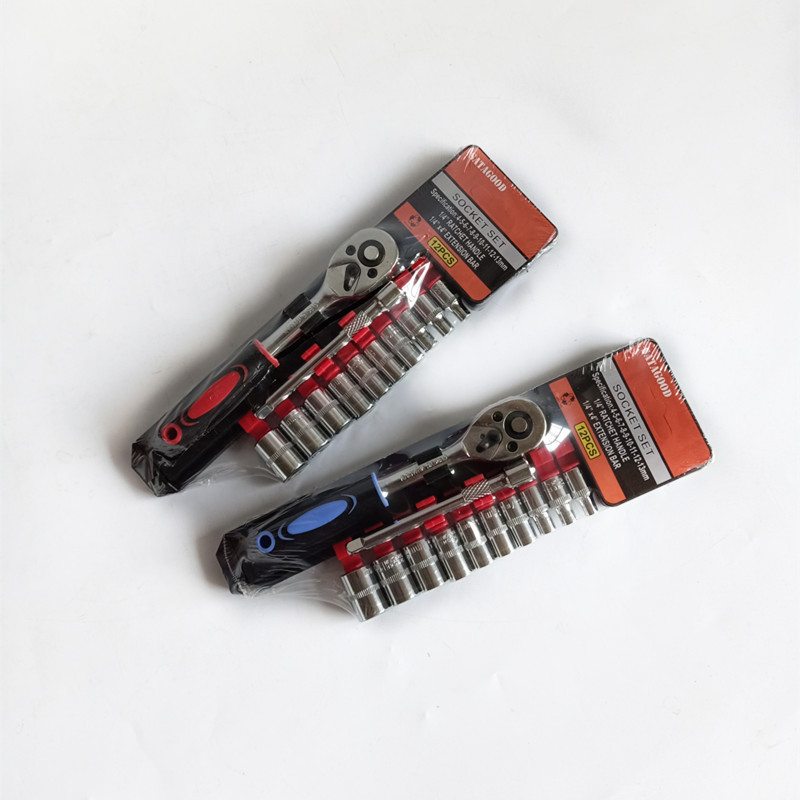 批发供应汽修工具套筒扳手组合套装12件套1/4小飞工具小快速套筒