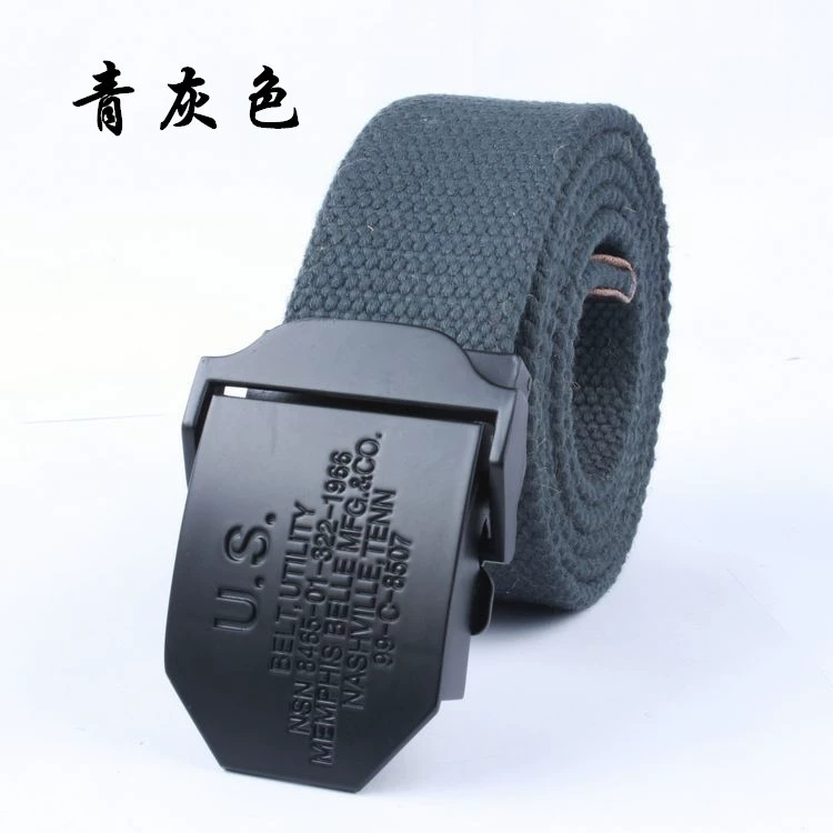 Men's black cloth woven travel adjustable belt