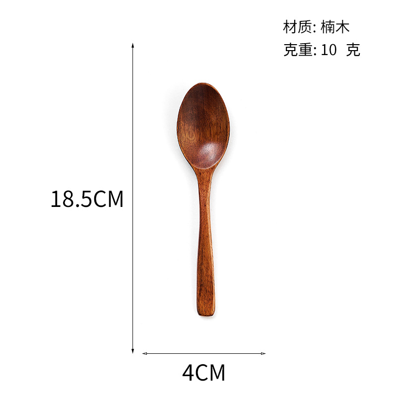 Nanmu Cuchara de madera pequeña con mango largo y corto Cuchara de sopa para niños japoneses Cuchara de miel Cuchara de café para mezclar Cuchara de cuchara de madera al por mayor