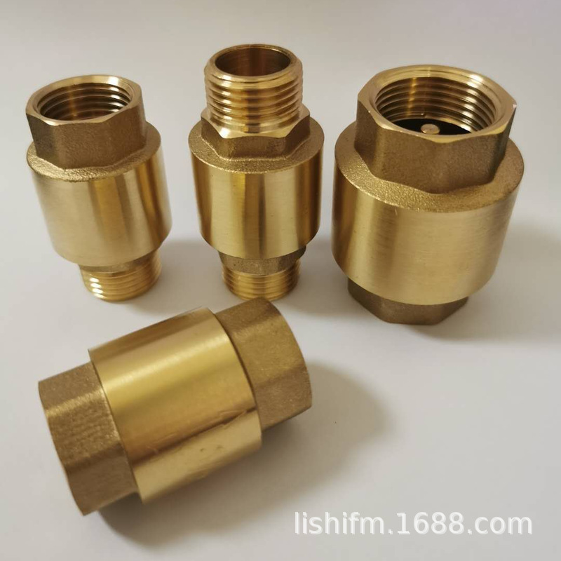 升降静音立式弹簧黄铜止回阀门自来水表前阀单向阀止逆阀锻压玉环