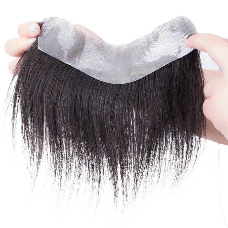 Hairline Wig Men's Wig Patch Forehead Replacement Hair Piece Real Hair Fully Hand-Woven Biological Scalp Bangs