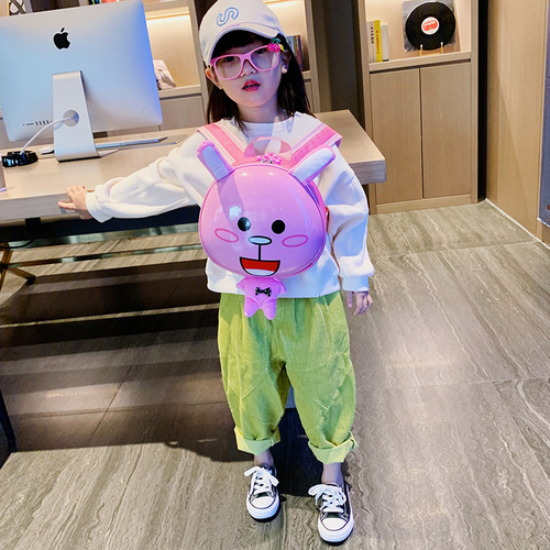 Anti-lost backpack new cartoon children's backpack Korean version kindergarten school bag cartoon eggshell bag wholesale