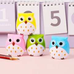 Creative cute cartoon owl pencil sharpener double hole pencil sharpener student pencil planer pencil machine pencil sharpener wholesale