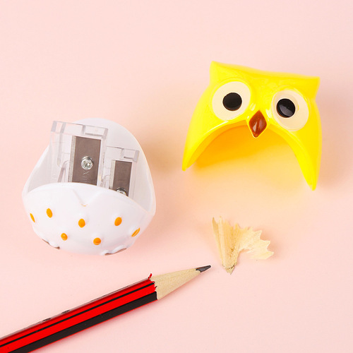 Creative cute cartoon owl pencil sharpener double hole pencil sharpener student pencil planer pencil machine pencil sharpener wholesale
