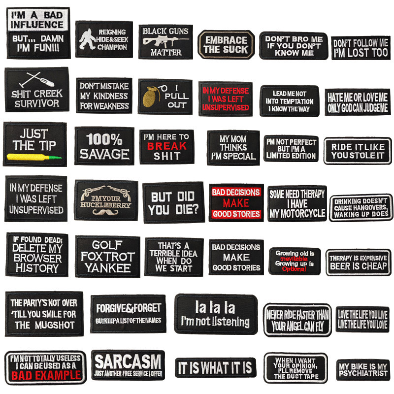 产地货源布贴字母刺绣贴电脑绣花黑色英文条卡通辅料徽章衣服补丁