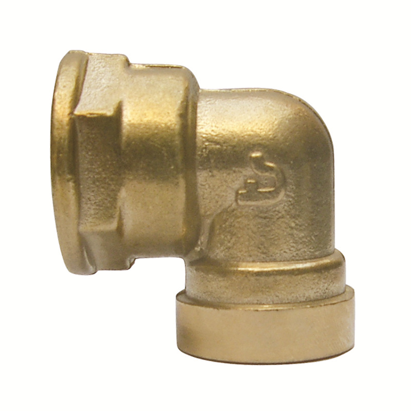 神通SHIELD全铜水暖管件加厚黄铜内丝内螺纹承口弯头