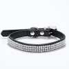 Factory direct selling small and medium -sized dog shiny rhinestone pet collars Multi -row of net diamond PU leather dog neck cat collar