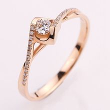 18K金钻戒女镶嵌天然南非钻石玫瑰金黄金伴镶结婚求婚戒指女定制