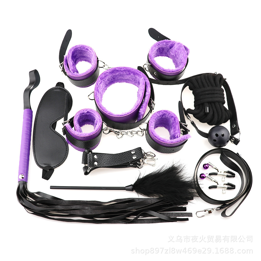 Sexy SM10-piece set plush alternative binding toy torture tool female tool 17-piece set training alternative toy