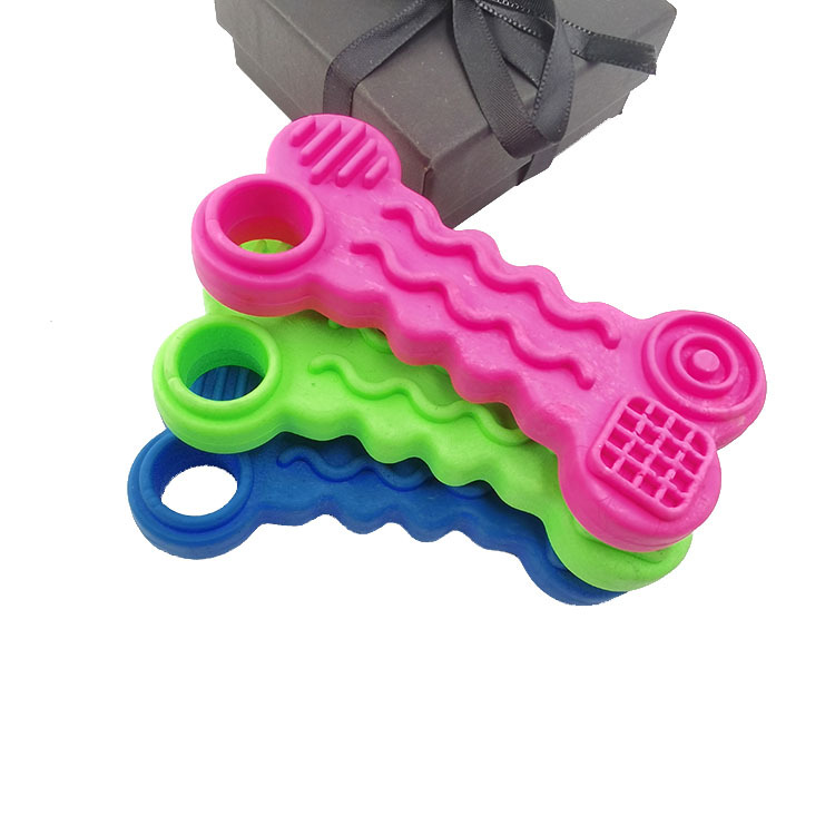 Amazon TPR sólido galleta limpieza molar curva hueso perro mascota mordedura de juguete suministro directo fábrica en stock