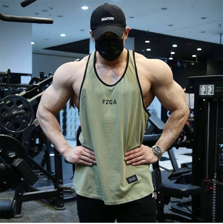 2020 새로운 피트니스 조끼 남자의 형제 훈련 농구복 I 자형 면 티셔츠 근육 달리기 스포츠 탑
