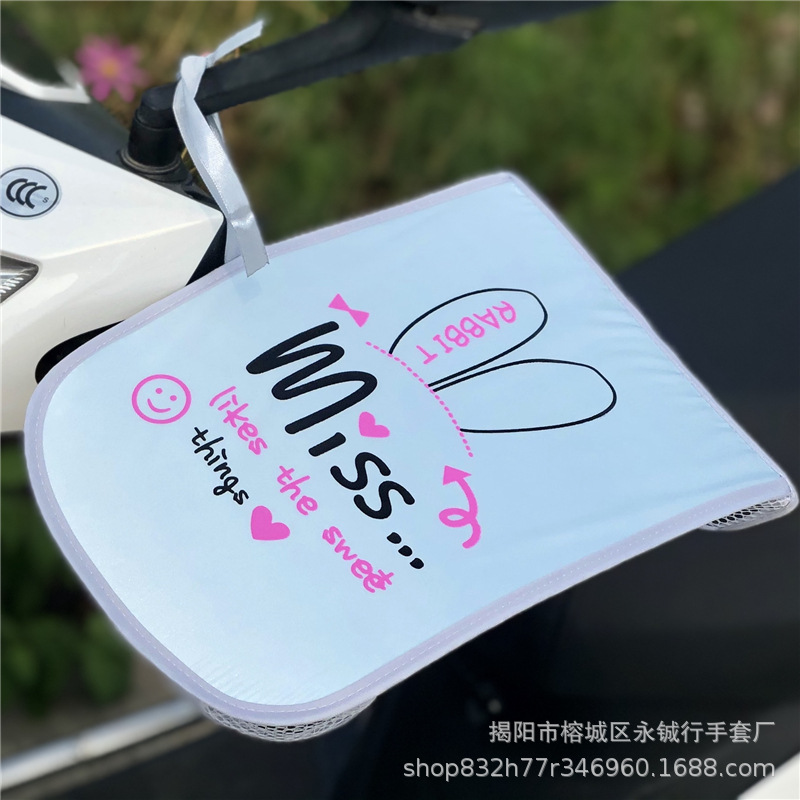 토끼 귀 프린트 하늘색