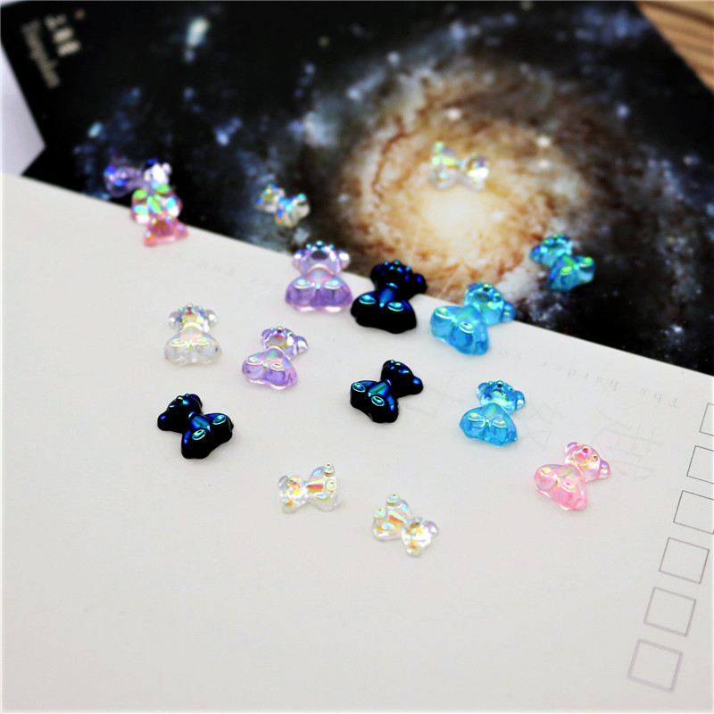 Trendy Nail Art Q Cute Resin Aurora Color Bear Accessories 3D Dazzling DIY Nail Decoration Materials Ornaments Trendy Nail Art Q Cute Resin Aurora Color Bear Accessories 3D Dazzling DIY Nail Decoration Materials Ornaments