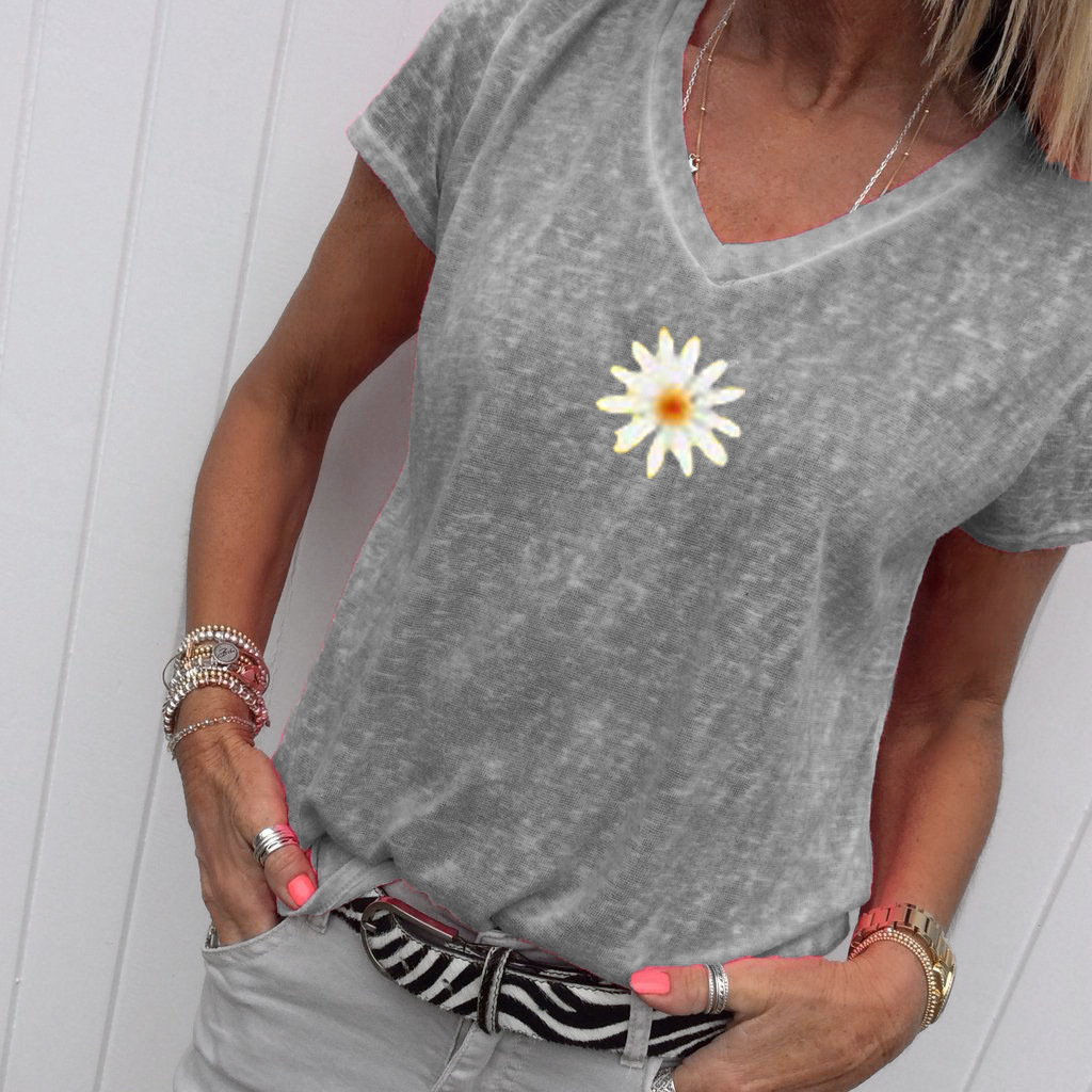 Summer knitted short sleeve T-shirt
