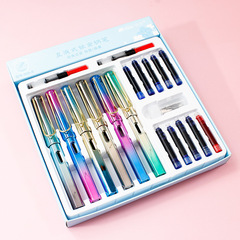 New ink sac pen set, straight liquid posture replacement ink sac, grip correction pen for students to practice calligraphy and calligraphy