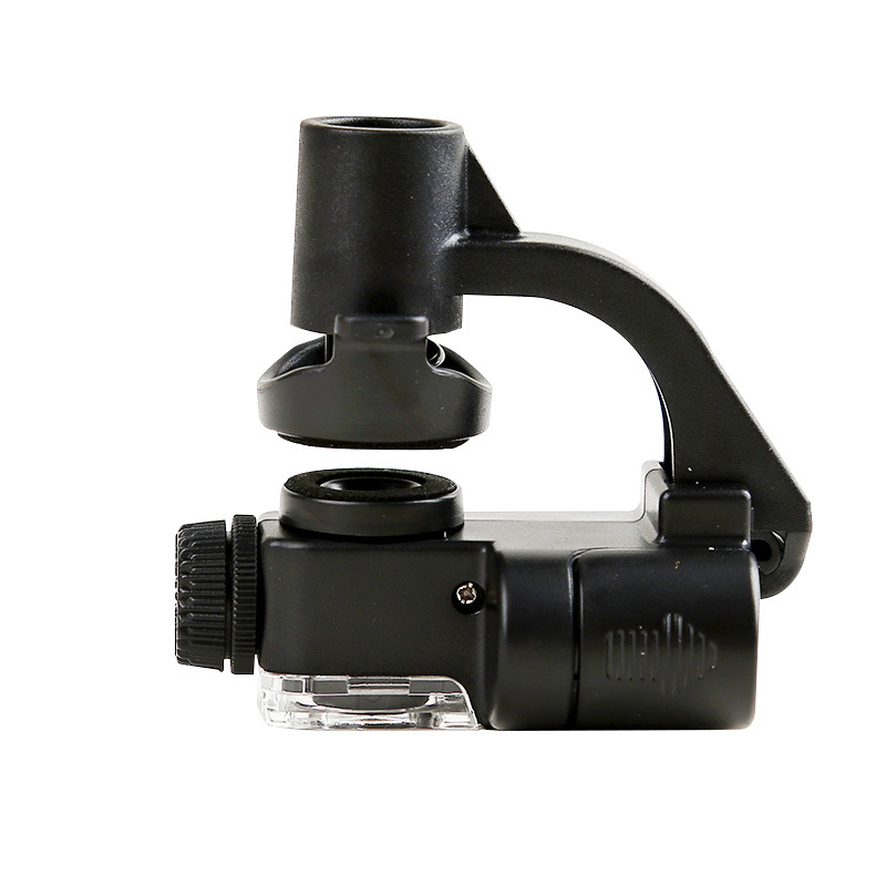 90倍珠宝鉴定光学显微镜 led灯验钞手机夹便携式显微镜