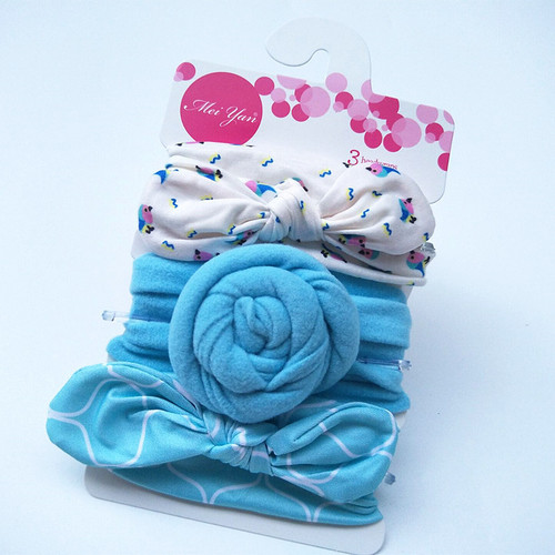 European and American baby headband three-piece set, baby snail knotted hair accessories, three-piece set of rabbit ear headbands for girls