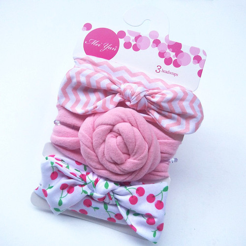 European and American baby headband three-piece set, baby snail knotted hair accessories, three-piece set of rabbit ear headbands for girls