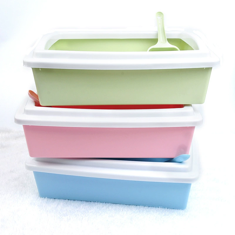 Оптовая Продажа с фабрики зоотовары кошачий Туалет открытый квадратный кошачий Туалет отправить лопату для кошачьего туалета