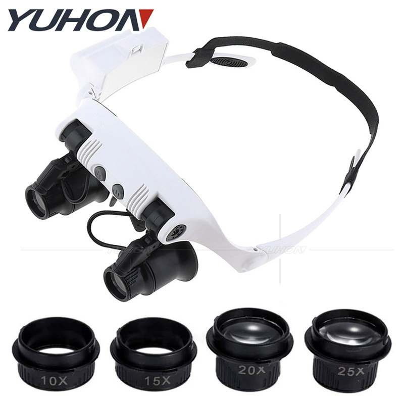 4 вида увеличительных линз Античная каллиграфия и живопись идентификационные часы прецизионный ремонт инструментов светодиодные очки на голове увеличительное стекло