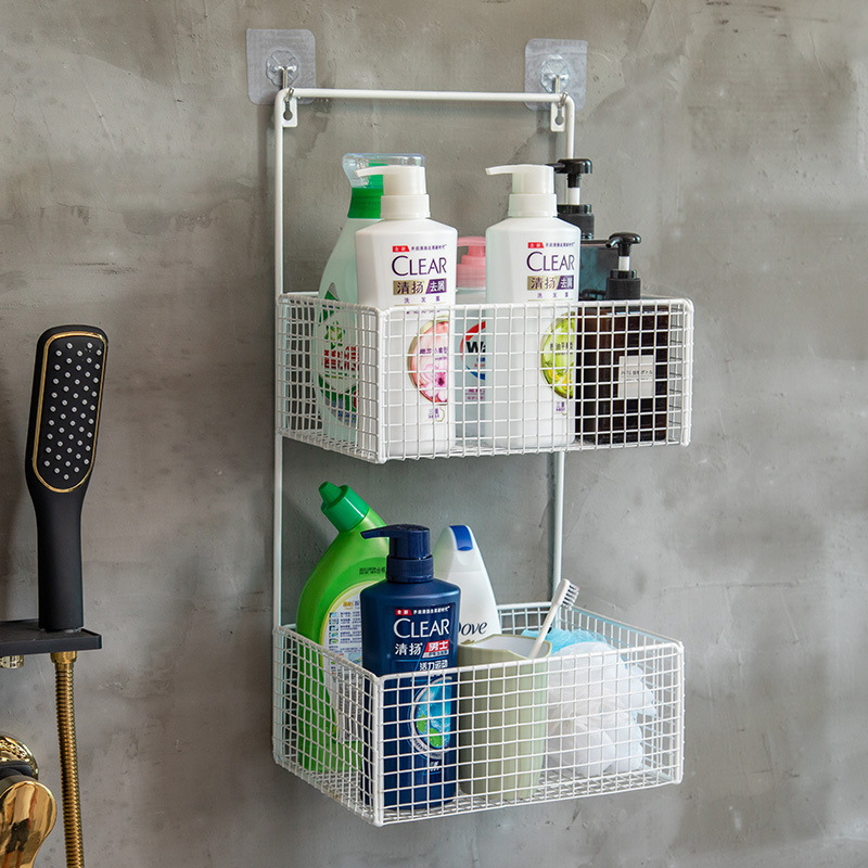 Estante de almacenamiento de pared directo de fábrica baño artículos de tocador sin ponche cocina condimento estante de almacenamiento de hierro multifuncional image 7