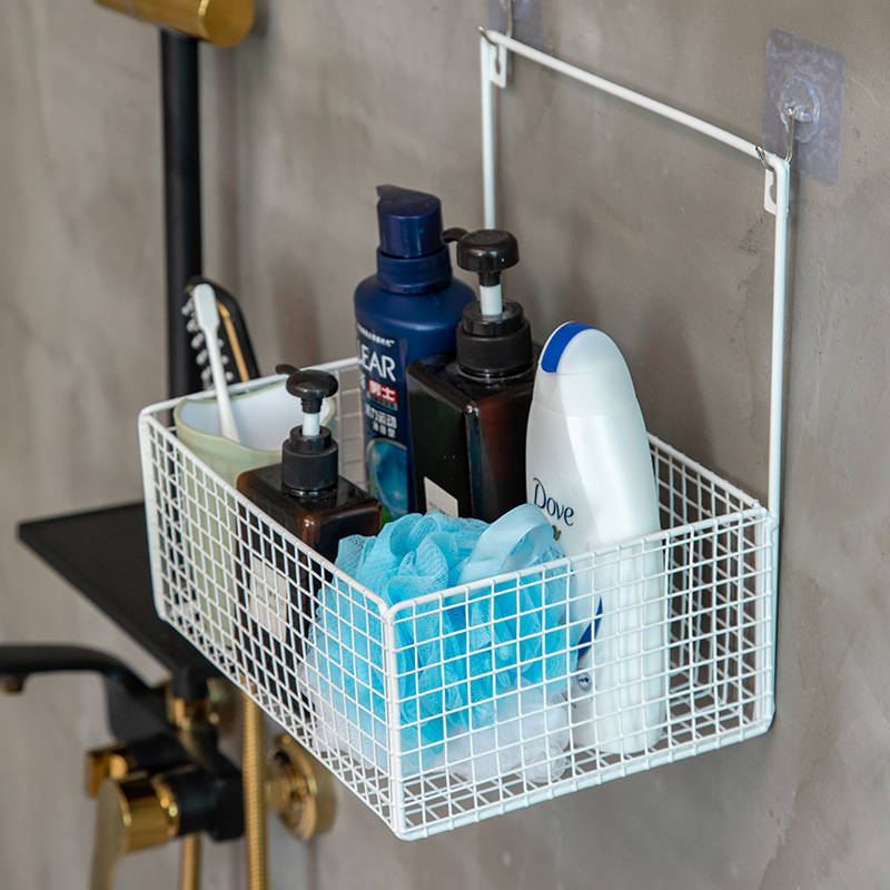 Estante de almacenamiento de pared directo de fábrica baño artículos de tocador sin ponche cocina condimento estante de almacenamiento de hierro multifuncional image 9