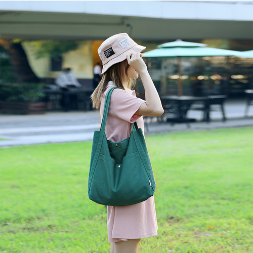 Factory direct sales casual large-capacity canvas bag bucket bag female ins Japanese versatile shoulder bag Korean canvas bag