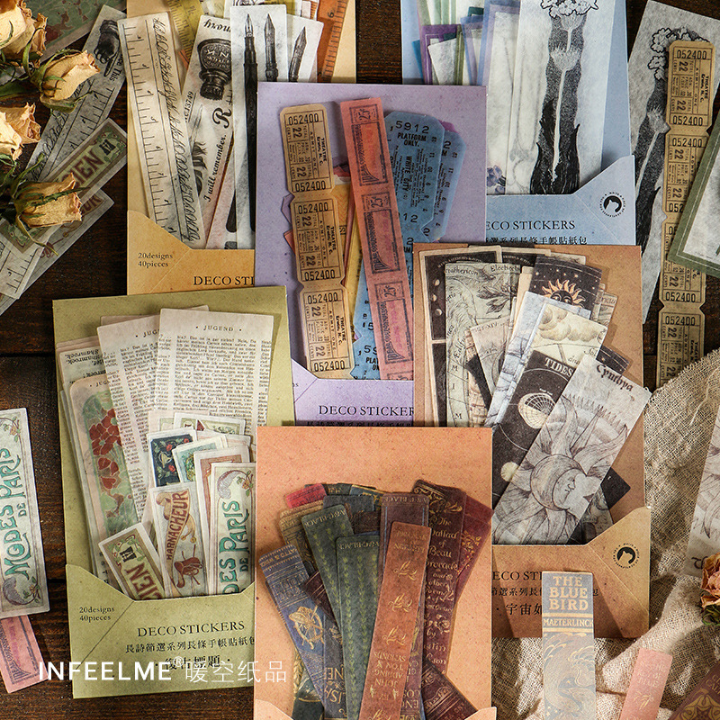 Infeel.Me and paper sticker bag long poem excerpt series retro art hand account DIY material stickers 40 6 Infeel.Me and paper sticker bag long poem excerpt series retro art hand account DIY material stickers 40 6