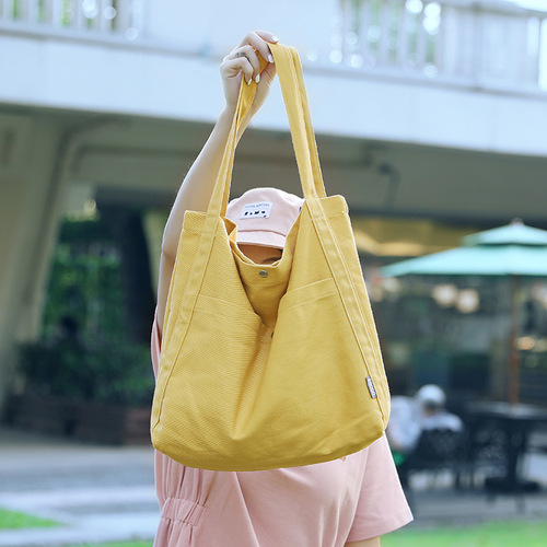 Factory direct sales casual large-capacity canvas bag bucket bag female ins Japanese versatile shoulder bag Korean canvas bag