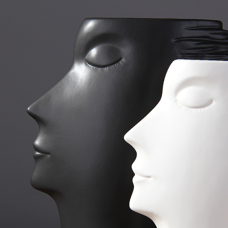 Accesorios modernos y sencillos para el hogar, jarrón para la cara de la sala de estar, mueble de TV, decoración de gabinete de vino, adornos de decoración suave, venta al por mayor