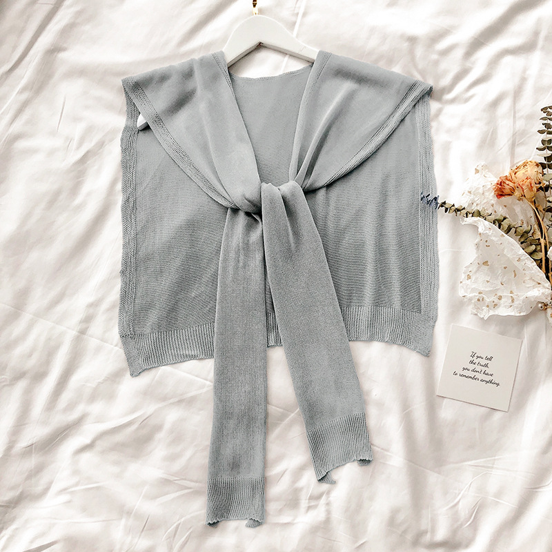 Línea de verano novia chaleco hombro decoración de seda de hielo anudado mantón del todo fósforo de las mujeres delgada protección solar collar falso moda a juego