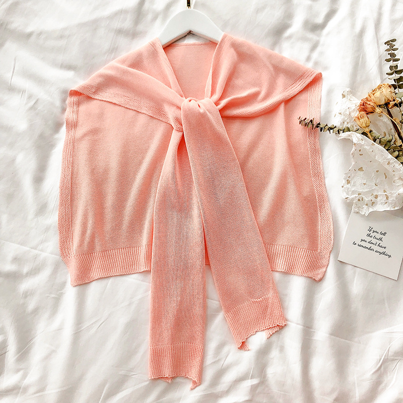 Línea de verano novia chaleco hombro decoración de seda de hielo anudado mantón del todo fósforo de las mujeres delgada protección solar collar falso moda a juego