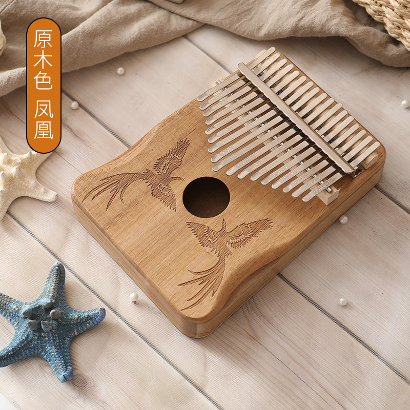 Pulgar de Amazon Kalinba Piano de 17 tonos Instrumentos musicales para niños Estudiantes Pulgar de madera maciza Piano de dedo para principiantes