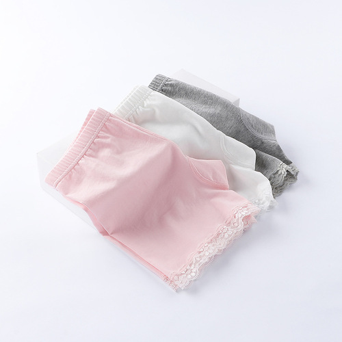 Summer girls safety pants anti-exposure children's lace shorts leggings pure cotton lace stretch baby safety pants