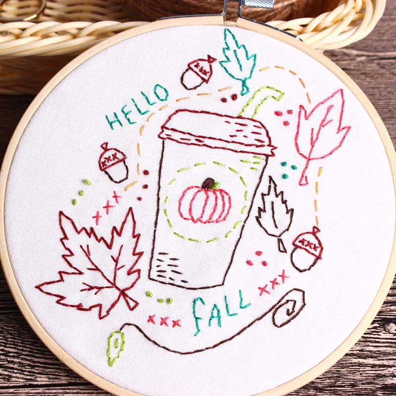 Directo de fábrica la historieta DIY tela novato Europeo bordado flores y plantas paquete material kit costura traje simple trazos