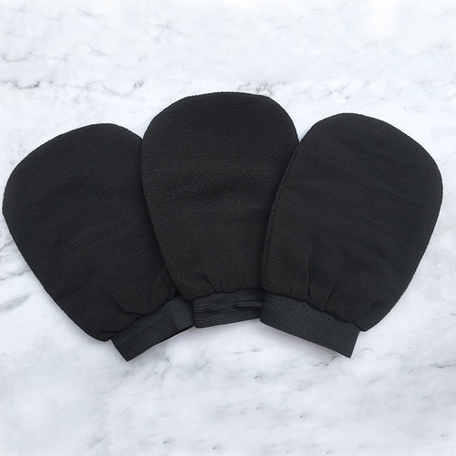 Foreign trade cross-border black scrubbing gloves single-layer double-sided medium sand massage double-sided bath towel back scrubbing bath magic tool