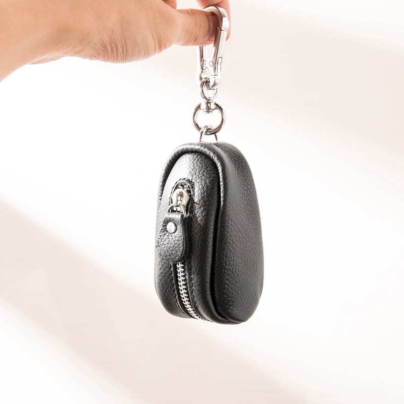 Exquisite Cowhide genuine goods Men's Genuine Leather Key Bag Super Large Capacity Women's Waist Hanging South Korea Multifunctional Key Bag