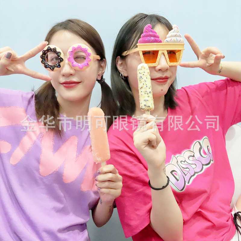 Gafas Decorativas con Forma de Helado ABS para Fiesta de Cumpleaños y Playa