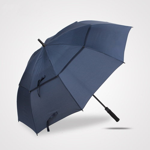 Golf 30-inch breathable double-layer automatic umbrella with long handle and extra large reinforced thick car anti-storm advertising umbrella